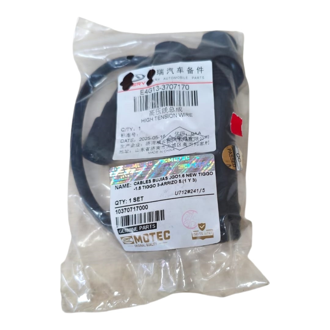 CABLES BUJIAS JGO1.6 NEW TIGGO-1.5 TIGGO 3-ARRIZO 5.(1 Y 3) 3