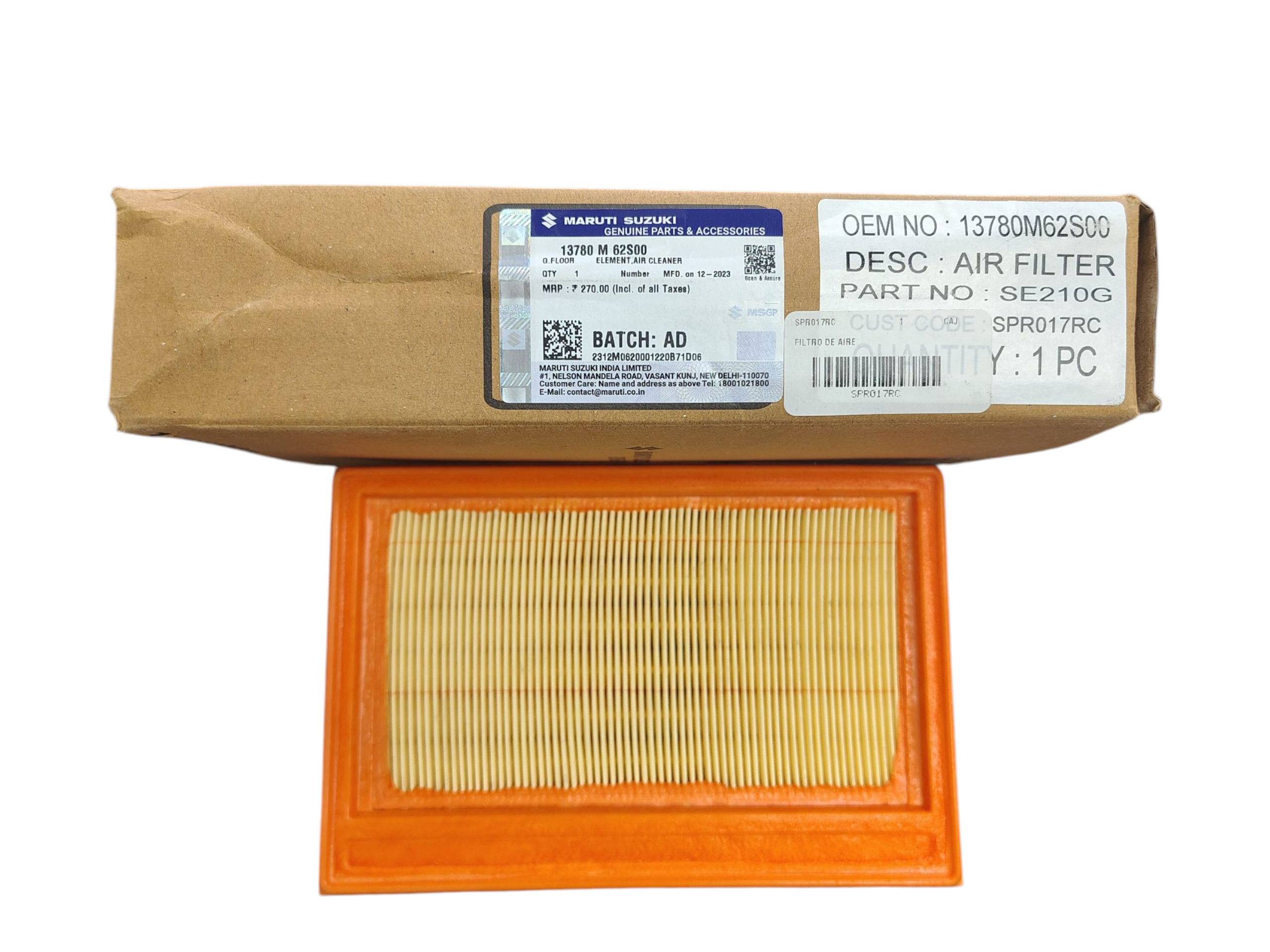 FILTRO AIRE 1.0  S-PRESSO