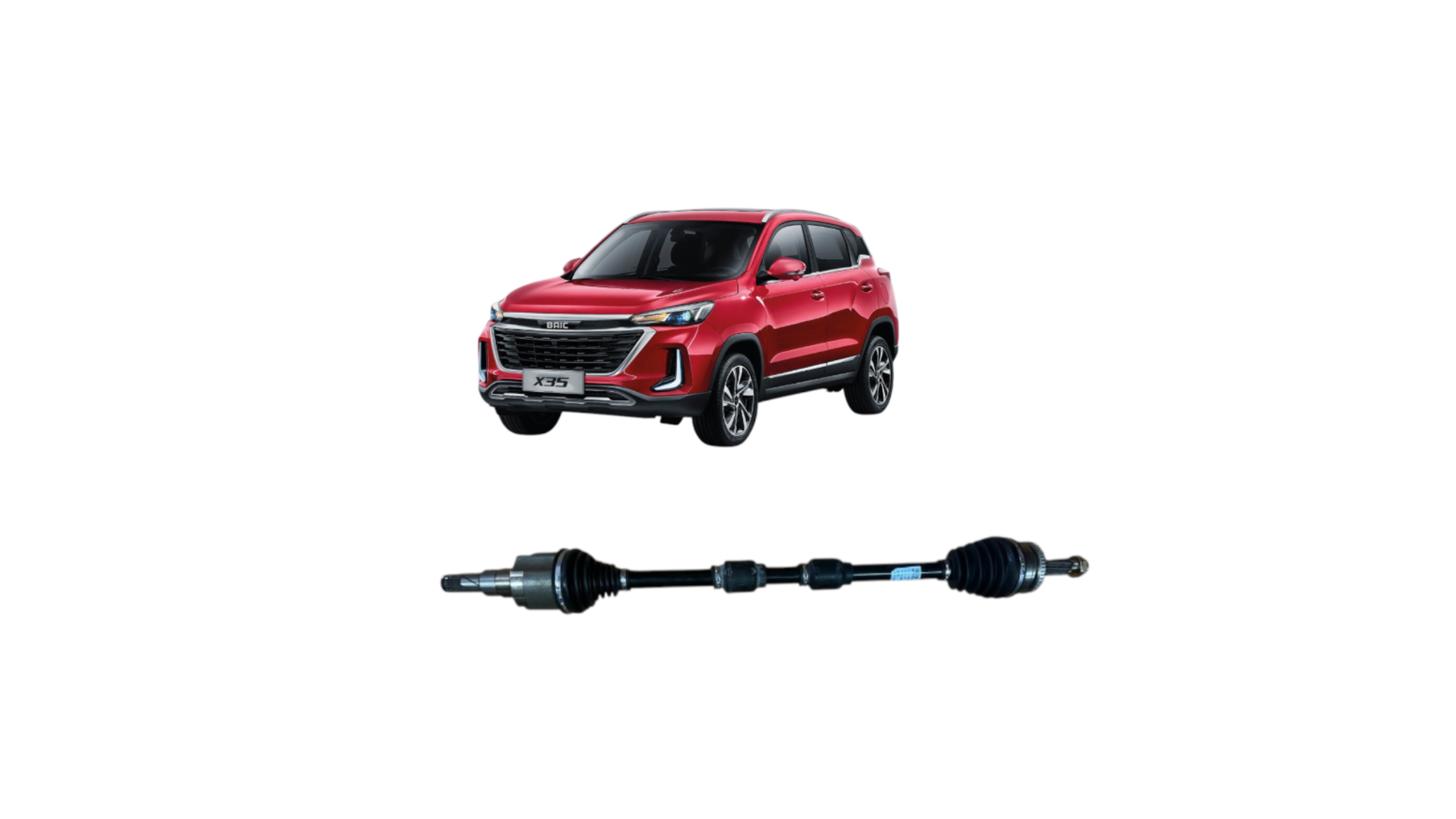EJE PALIER DERECHO BAIC X35 1.5  26 INT/ 28 EXT