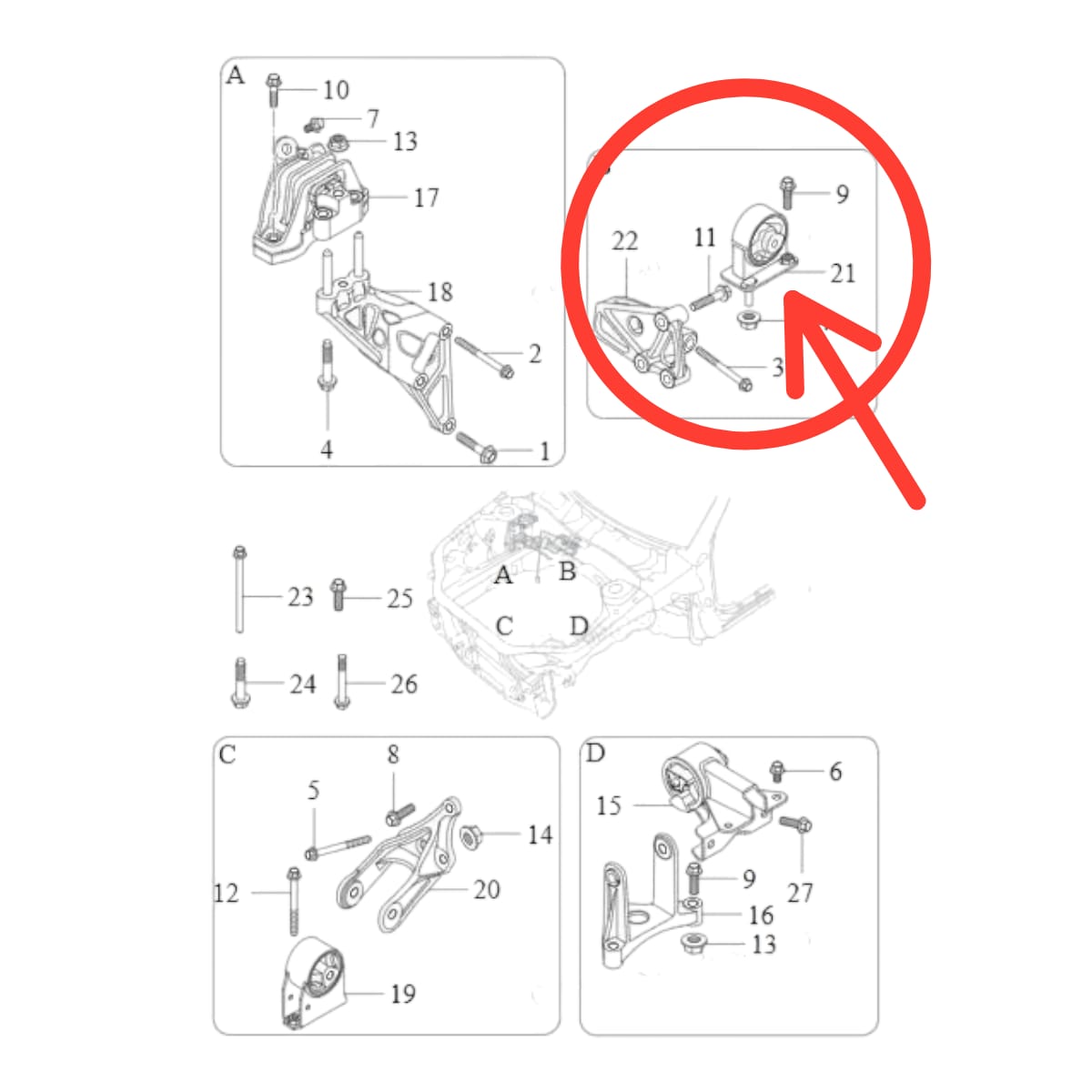 SOPORTE MOTOR TRASE 2.0 GRAN TIGGO 3