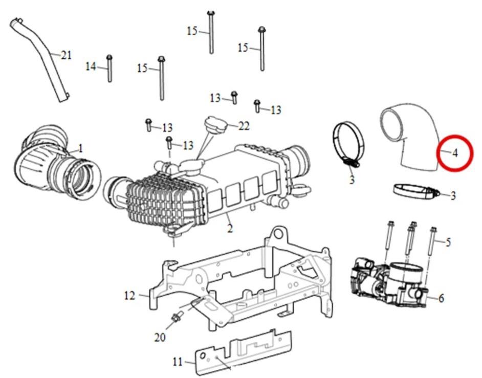 MANGUERA CODO ADMISION T60 2.0 MAXUS 3