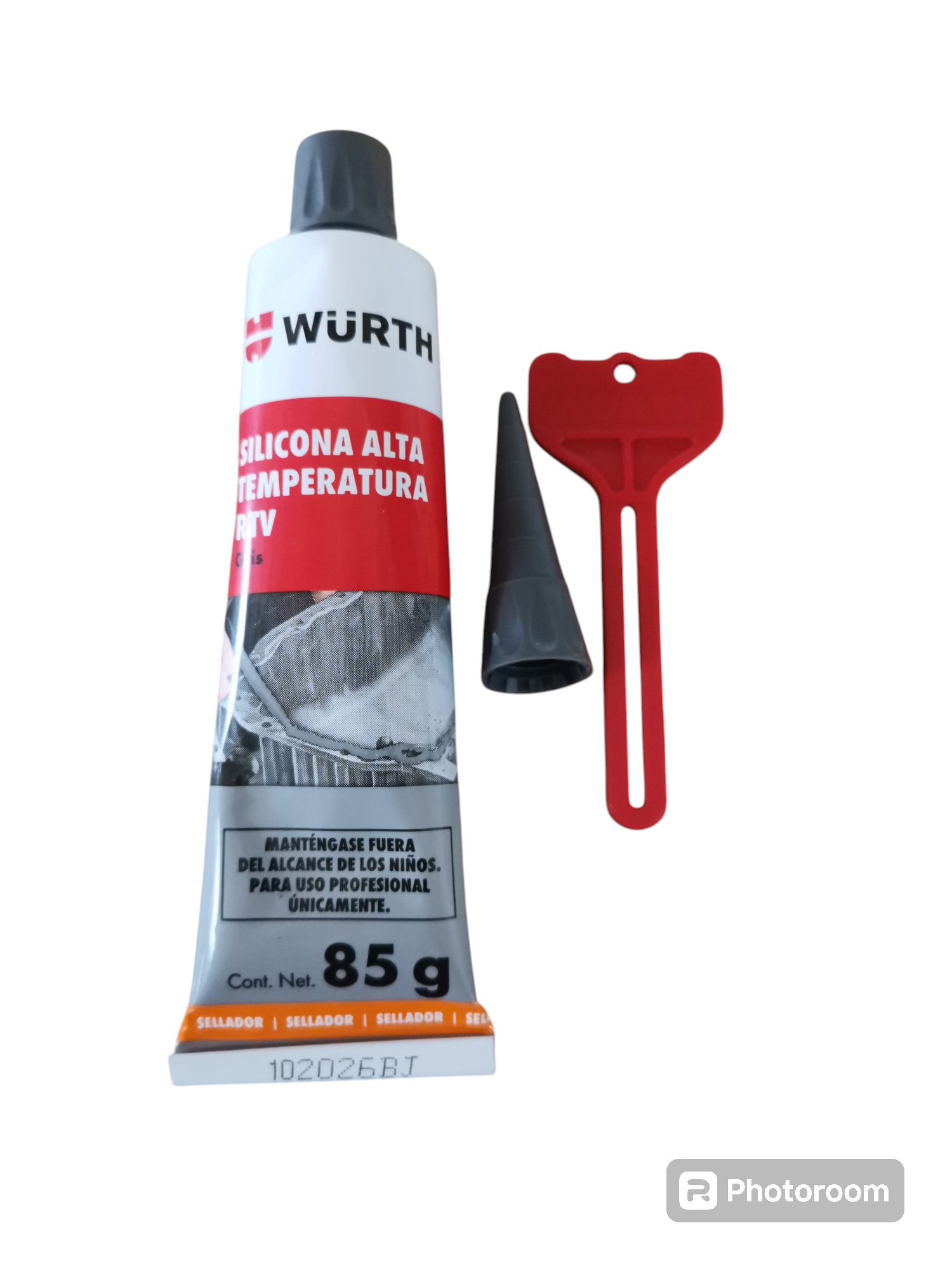 SILICONA GRIS ALTA TEMPERATURA RTV  (WURTH) 85 ML